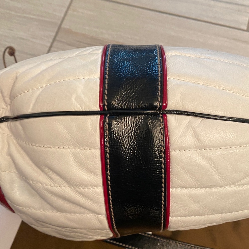 Vintage Gucci leather SNOW GLAM HOBO bag silver hardware  Red, White, and Black - Picture 6 of 15